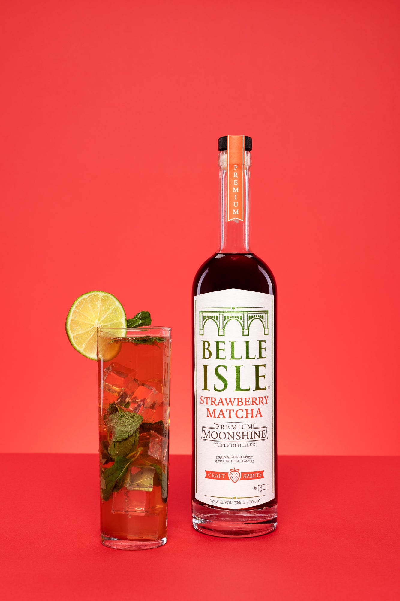 Strawberry Matcha Mojito - Belle Isle Moonshine cocktail recipe