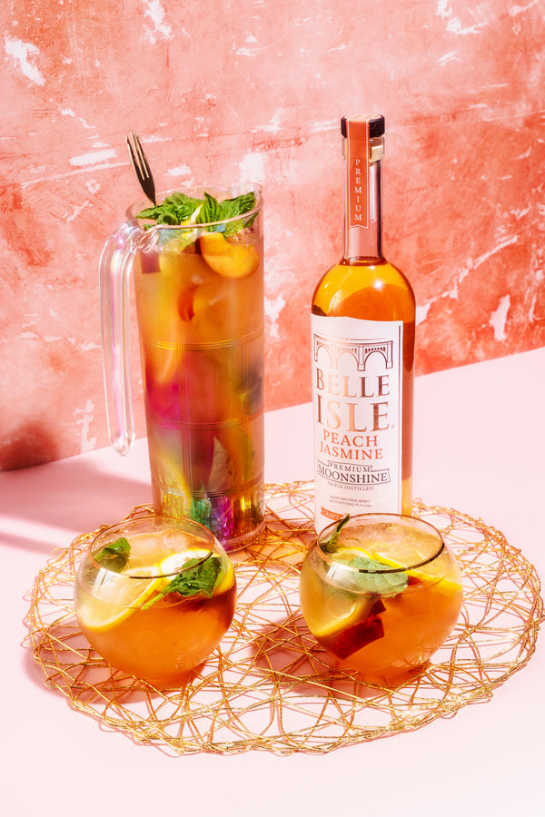 Sunshine Sangria - Belle Isle Peach Jasmine cocktail recipe - Belle Isle Moonshine